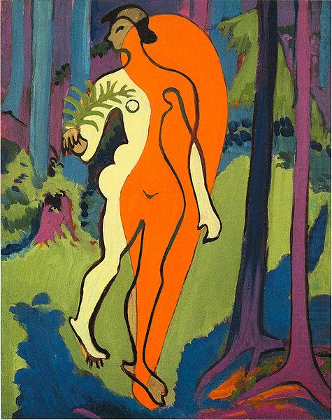 Nude in orange and yellow, Ernst Ludwig Kirchner